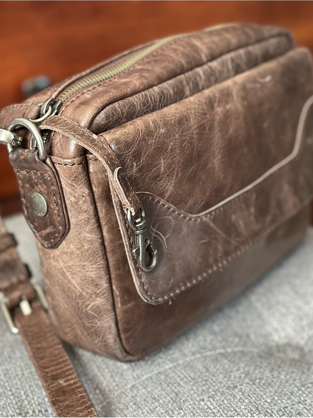 Frye Brown Leather Crossbody Bag